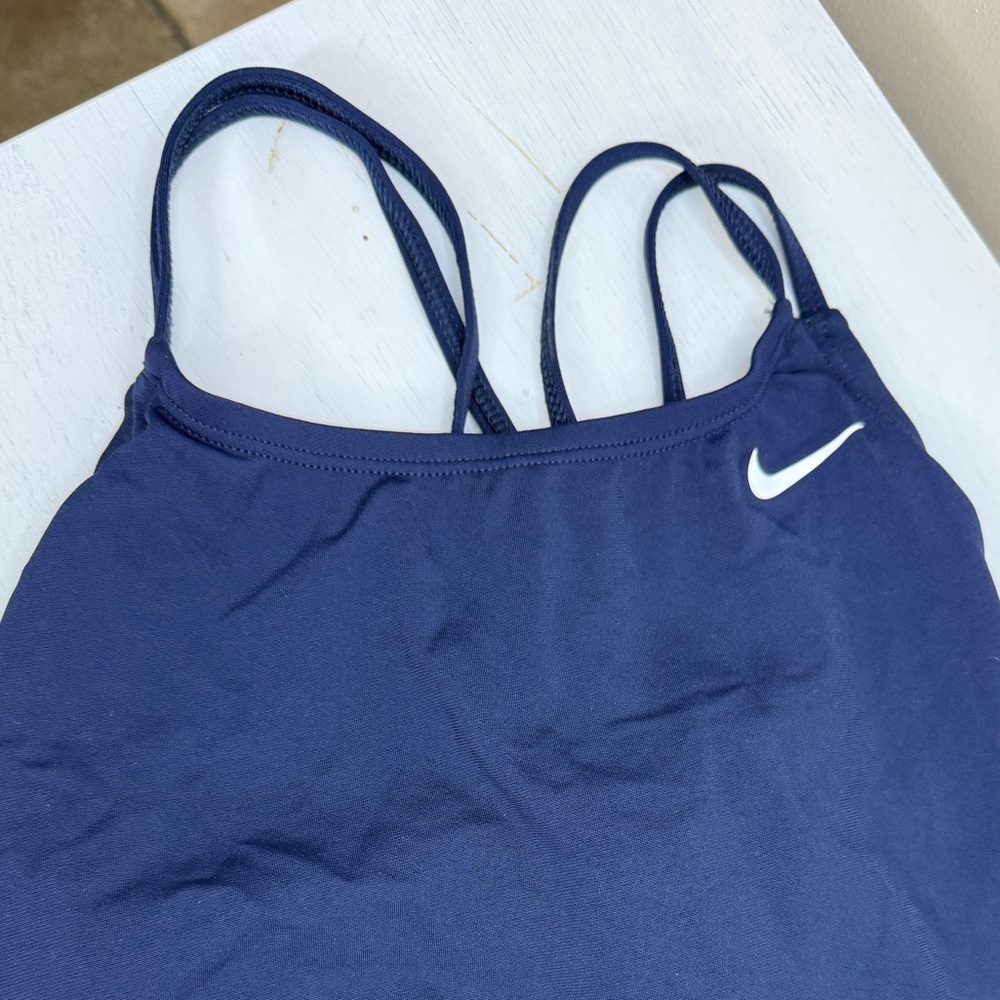 Nike Women's Hydrastrong Solid Spiderback One Piece Navy NWT - Picture 4 of 14